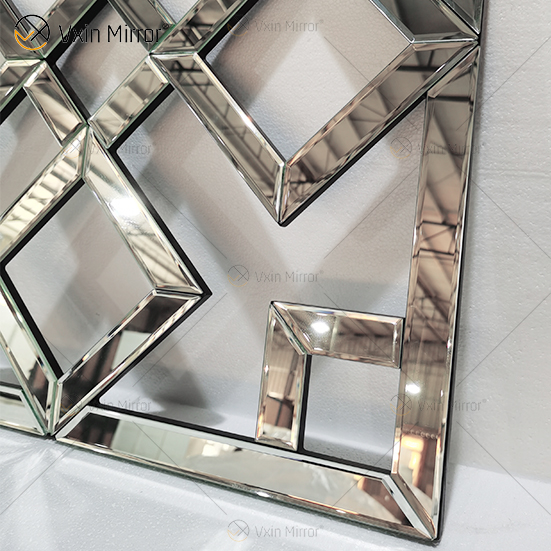 Espejo decorativo de pared con espejo cuadrado con borde biselado Espejos de pared modernos de moda WXM-1580
