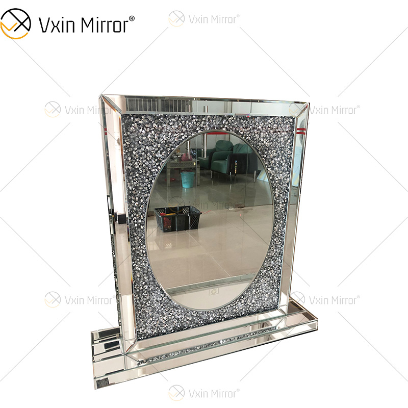Producto profesional, espejo Vxin de alta calidad, WXM-2596, luz LED de 3 colores, diamante, espejo de maquillaje elegante y sencillo, pantalla táctil