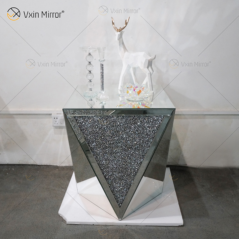 Suministro de fábrica WXF-711-1 Mesa auxiliar Acylic Mesa de centro con espejo moderno Mesa de centro con espejo pulido