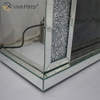 Gran oferta, WXWF-1108, espejo de cristal de diamante triturado plateado, repisa para chimenea, decoración del hogar con insertos de fuego eléctrico, chimenea de espejo