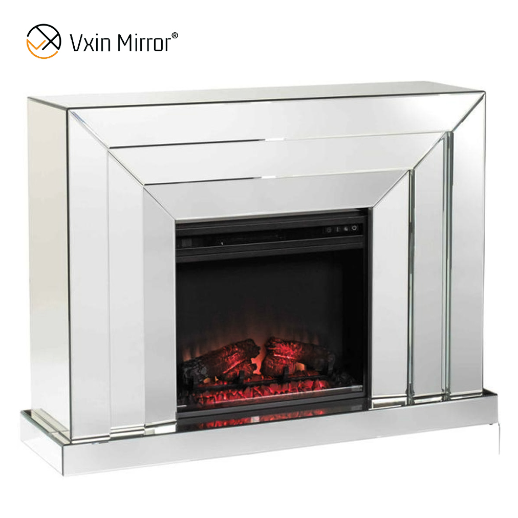 Chimenea de espejo Chimenea eléctrica con repisa Moderna Calidad Efecto de combustible de leña Interior WXWF-1100