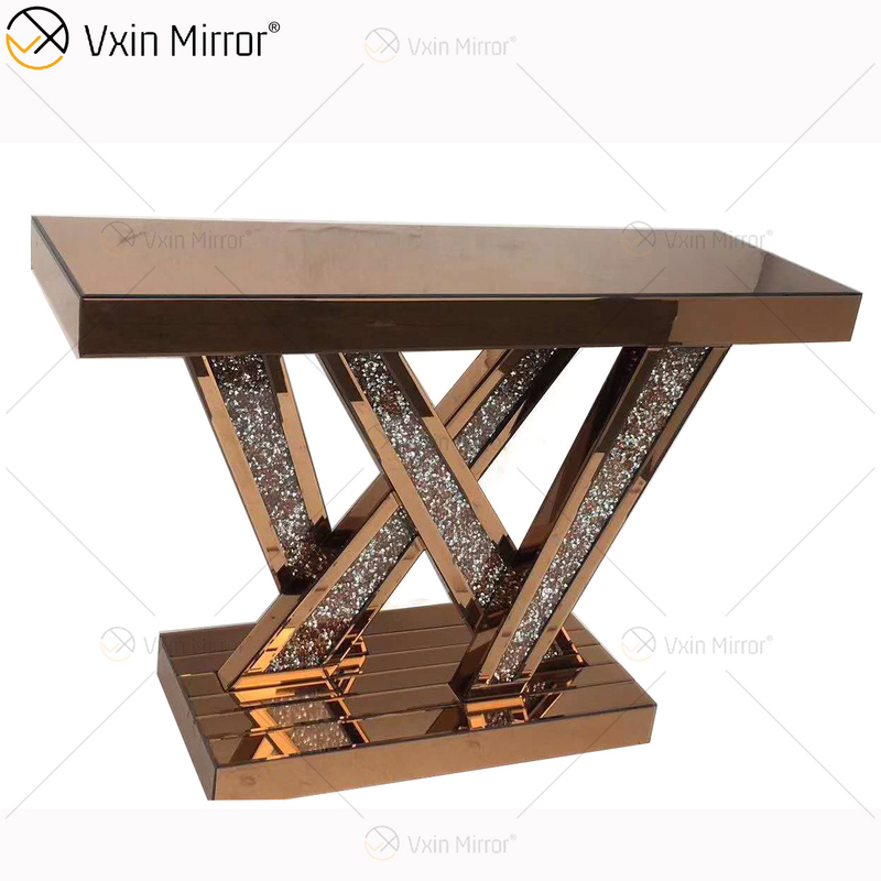 WXWF-513 Precio de fábrica Venta al por mayor Art Deco Antique con mesa de consola de vidrio curvo