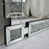 Rectángulo Nuevo diseño Vxin WXM-1149 Decoración de pared Plata Diamante triturado Espejo colgante de pared Espejo de pared