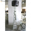 Marco negro WXFL-056 Sala de estar Elegante Plata Moderna Cristal 3D Espejo Lámpara de pie Lámpara de espejo