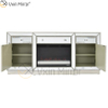 Muebles de espejo Vxin, soportes de TV para chimenea con espejo de champán y diamante triturado, soportes de armario con inserto de cristal