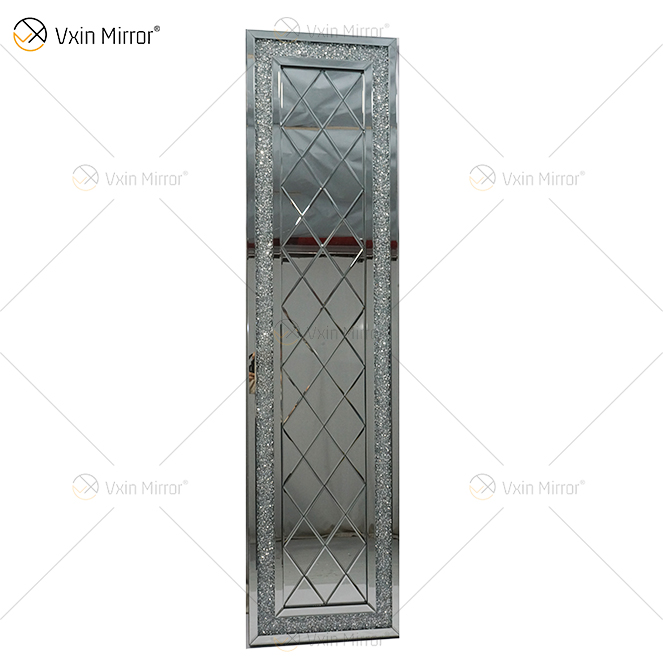 Espejo de cristal de diamante triturado rectangular veneciano, arte de pared, decoración del hogar, pasillo para sala de estar, sofás, WXM-502