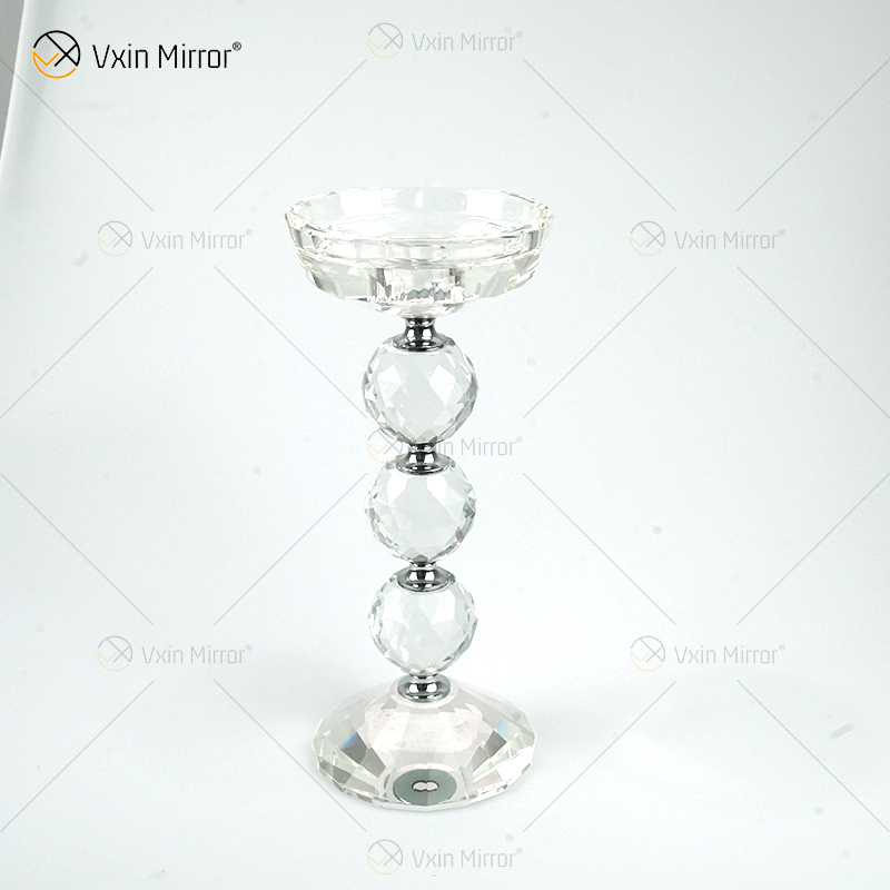 Vxin Mirror Popular VX-08 Silver Elegant Candlestick Crystal Candle Holder