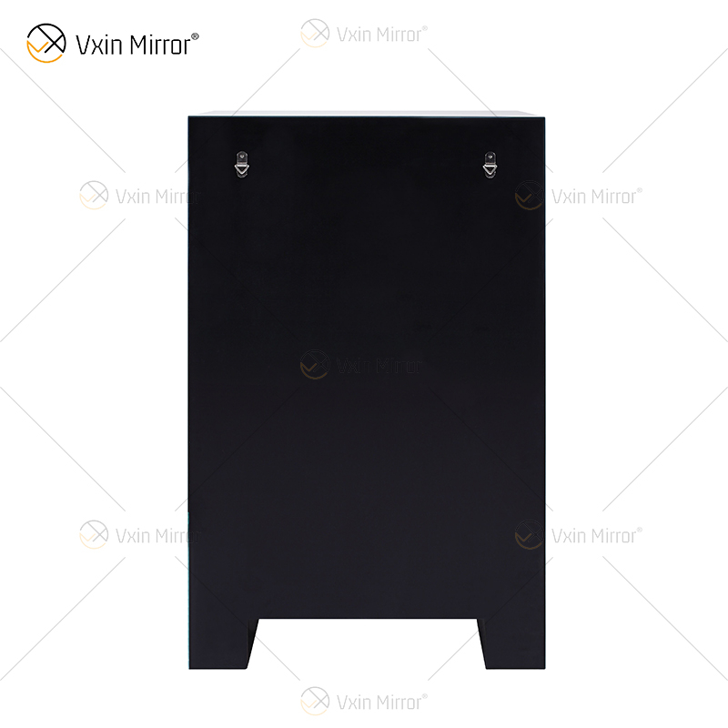 Modern Europe WXF-719 Tollboy de cinco cajones, marco de diamante triturado plateado, mesita de noche con espejo