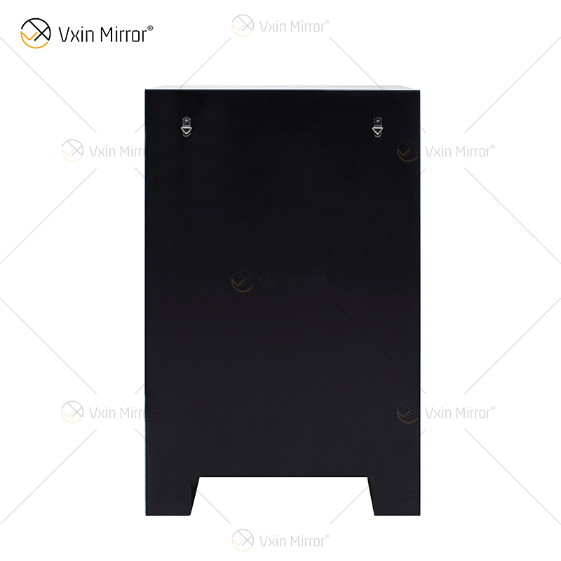 Modern Europe WXF-719 Tollboy de cinco cajones, marco de diamante triturado plateado, mesita de noche con espejo