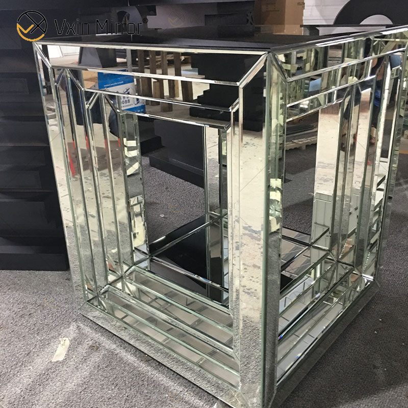 Mesa de esquina de sofás de mesita de noche con espejo moderno personalizado para muebles de hogar WXF-848