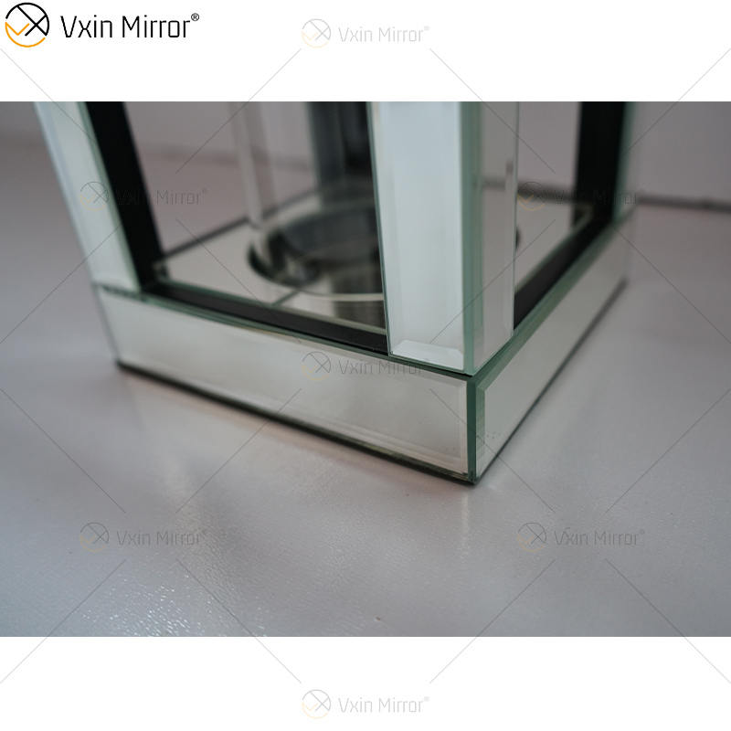Nombre personalizable Moderno Elegante WXCH-064 Silver Crystal Mirrorr Portavelas para boda en casa