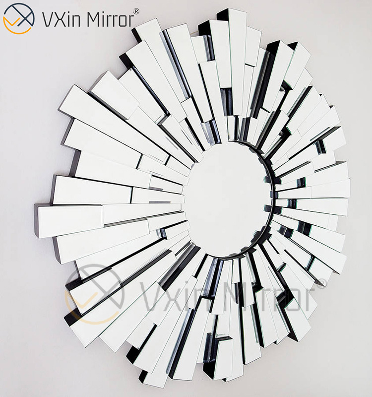 Vxin Wall Decoration WXM-1004 Espejo colgante de pared de vidrio 3D plateado