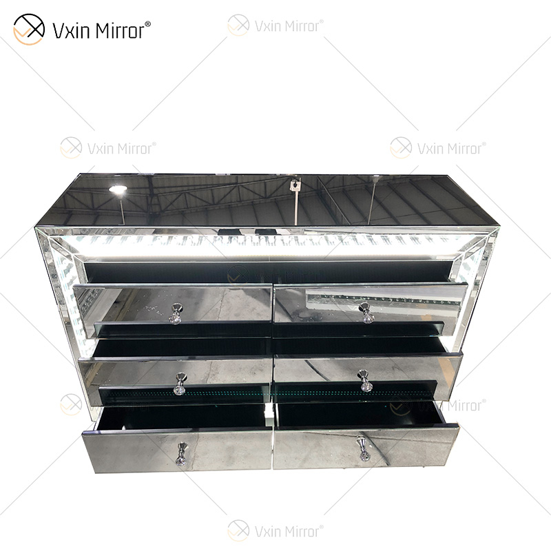 Venta caliente Nuevo diseño WXF-2139 LED Octagonal Simple Moda Maquillaje Espejo Gabinete Partido LED