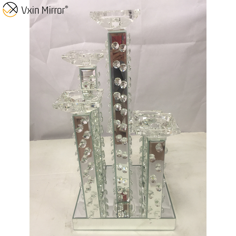Fábrica profesional Vxin WXCH-22 Acrílico Diamantes Portavelas de vidrio 6 Copa de vela
