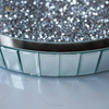 Gran oferta WXMT-015 bandeja redonda con espejo de diamante triturado de plata de decoración moderna