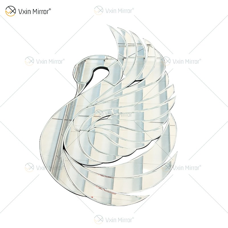 Cristal Noble espejado Cisne personalizado Vestíbulo moderno Decoración de la pared del hogar Gran oferta Espejo Arte de la pared Decoración del hogar para el sofá SetWXM-2508