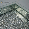 Suministro de fábrica WXMT-016 Bandeja rectangular con espejo de diamante triturado de plata con decoración moderna