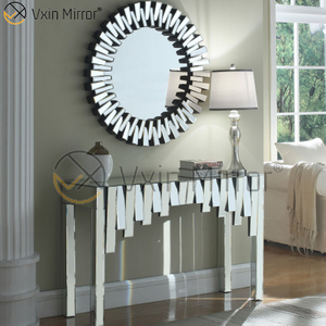 Fábrica china Vxin plata decoración del hogar pasillo mesa consola un conjunto espejo muebles de sala conjuntos