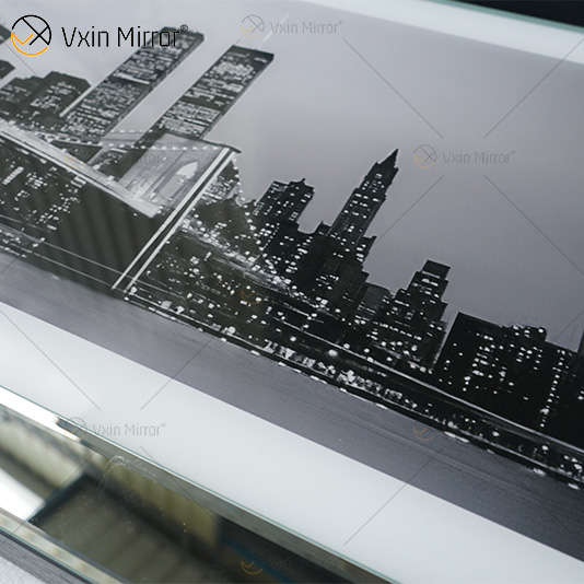 VXin WXPP-12 Decoración para el hogar Marco de vidrio Arte de pared con espejo Pintura de porcelana de cristal Arte de pared con espejo