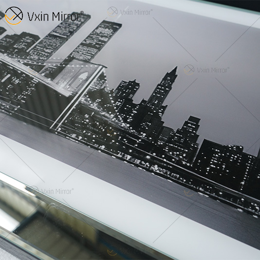 VXin WXPP-12 Decoración para el hogar Marco de vidrio Arte de pared con espejo Pintura de porcelana de cristal Arte de pared con espejo