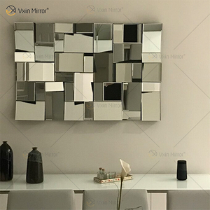 VXin Mirror WXM-1548 Moden Silver Glass 3D Decorativo Espejo de pared Decoración para el hogar para sala de estar Dormitorio