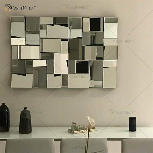 VXin Mirror WXM-1548 Moden Silver Glass 3D Decorativo Espejo de pared Decoración para el hogar para sala de estar Dormitorio