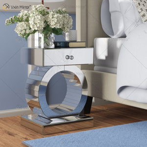 Mesita de noche con espejo moderna personalizada con mesas laterales de cajón para muebles de hogar para sala de estar