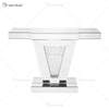 Venta al por mayor de alta calidad, mesa de consola con espejo, consola de mesa de entrada de pasillo de cristal de diamante triturado