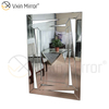 Decoración de pared tallada en 3D WXM-1505 Espejo colgante de pared moderno plateado