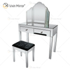 Silla de tocador de plata moderna de suministro de China 2 cajones con espejo de cuerpo entero