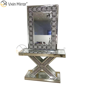 Estilo único Vxin Silver Modern Mirror Furniture Crystal Mesa de consola de estilo francés con espejo