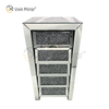 Vxin Mirror Silver Crushed WXWF-707 Diamon Nightstand Bevel Mesita de noche con 5 cajones Mesita de noche con espejo