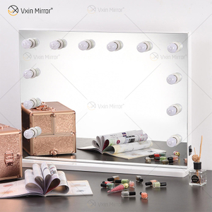 Venetian Dressing Styles VXin WXDL-107 Sparkle Silver Hollywood Mirror Control de interruptor con 3 bombillas de colores