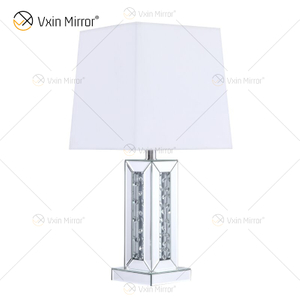 Vxin WXTL-142 Lámpara de espejo de mesa LED de cristal plateado elegante Luz LED de 3 colores para dormitorio
