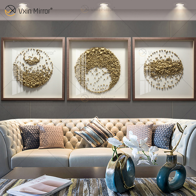 Diseño moderno Vxin WXPA-015 Arte de la pared de metal Decoración Piezas de decoración del hogar Sala de estar de lujo para el hogar en venta