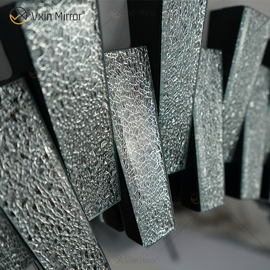 WXM-1138 de alta calidad, decoración de pared, pantalla de diamante, espejo colgante de pared de cristal 3D plateado