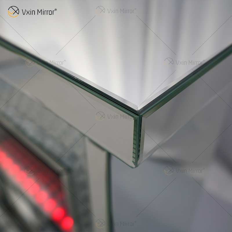 Venta caliente WXWF-1097 Sparkle Electric LED Cristal triturado con inserto de cristal Espejo Chimenea