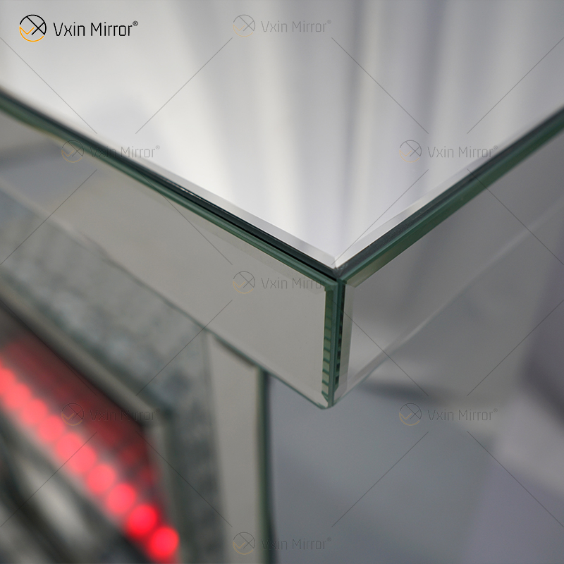 Venta caliente WXWF-1097 Sparkle Electric LED Cristal triturado con inserto de cristal Espejo Chimenea