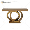 Directo de fábrica Diseño OO espejado para sala de estar con mesa de consola de diamante triturado Mesa de pasillo para tienda de hotel en casa