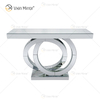 Directo de fábrica Diseño OO espejado para sala de estar con mesa de consola de diamante triturado Mesa de pasillo para tienda de hotel en casa