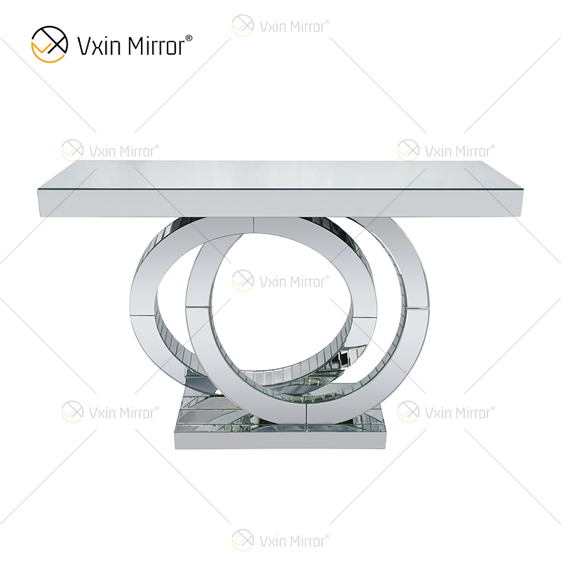 Directo de fábrica Diseño OO espejado para sala de estar con mesa de consola de diamante triturado Mesa de pasillo para tienda de hotel en casa