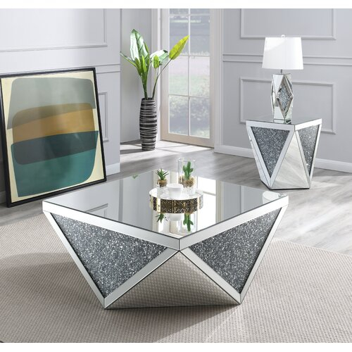 Suministro de fábrica WXWF-711 Mesa auxiliar de diamante triturado Mesa de centro moderna