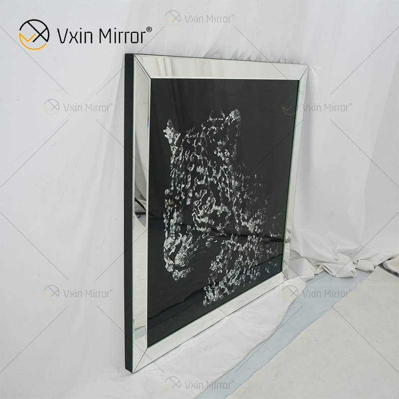 VXin WXMA-19 decoración del hogar marco de cristal espejado guepardo arte de pared cristal porcelana pintura espejo arte de pared