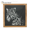 VXin WXMA-19 decoración del hogar marco de cristal espejado guepardo arte de pared cristal porcelana pintura espejo arte de pared