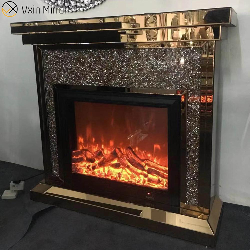 Venta caliente espejo Vxin WXWF-020 Chimenea de espejo de diamante triturado