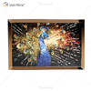 Vxin WXMA-56 pintura de porcelana de cristal resina marco cubierto de pavo real espejo decorativo arte de pared