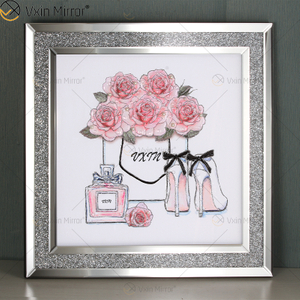 Increíble calidad Vxin Pearl Diamond Metal Wall Art Decor Decoración del hogar Sala de estar de lujo enmarcada para el hogar Set para la venta