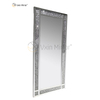 Venta caliente 168cm WXM-1082 Decoración de pared Espejo rectangular de diamante triturado plateado