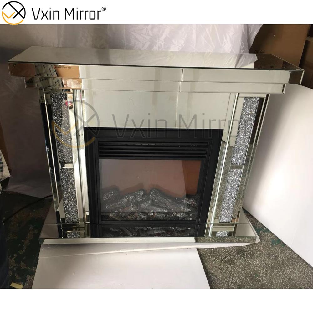 Venta caliente 2020 WXWF-043 Chimenea de espejo de diamante triturado con inserto de viento caliente