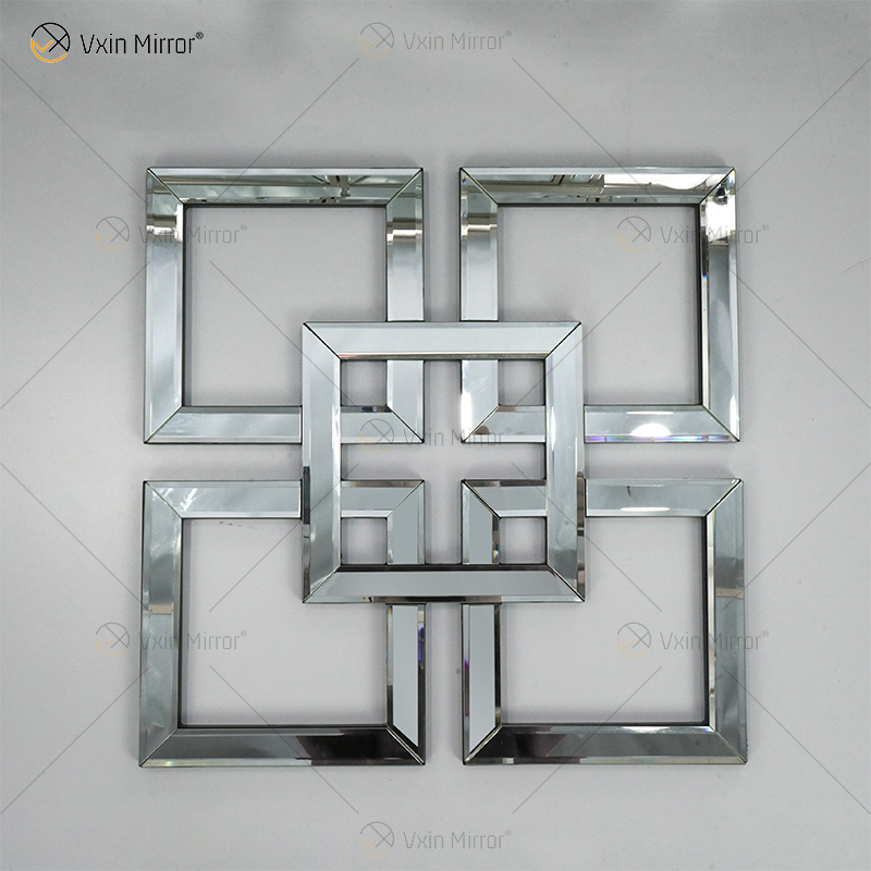 Espejo decorativo de pared con espejo cuadrado con borde biselado Espejos de pared modernos de moda WXM-1590